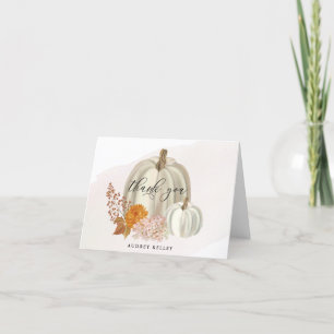 Carte de remerciements photo Citrouille blancs aut