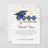 Carte De Remerciements Photo Classic Blue Gold (Devant)