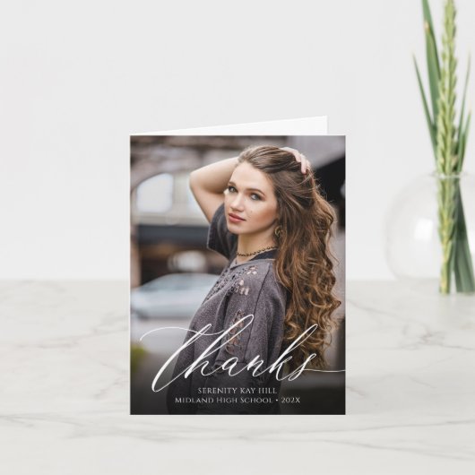 Carte De Remerciements Photo Classic Elegance Graduance (Devant)