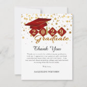 Carte De Remerciements Photo Classic Red Gold (Devant)