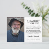 Carte De Remerciements Photo classique de fond funéraire (Debout devant)
