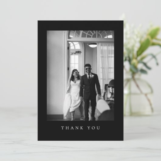 Carte de remerciements photo classique de Mariage (Debout devant)