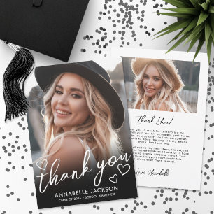 Carte De Remerciements Photo Cœur Remise des diplômes