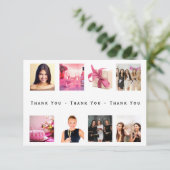 Carte de remerciements photo collage anniversaire (Debout devant)