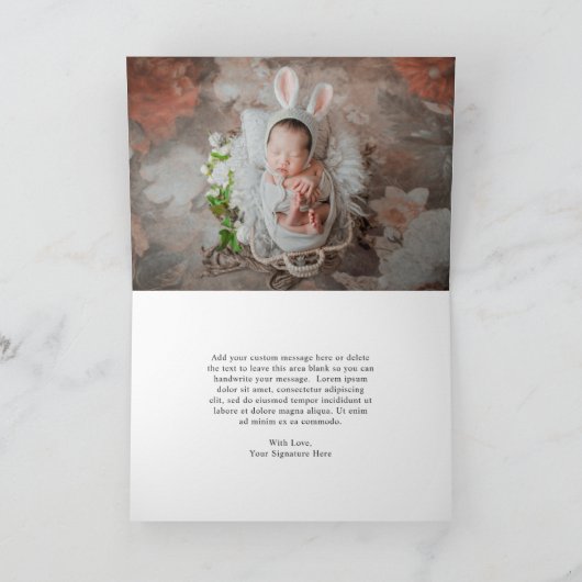 Carte De Remerciements Photo Collage Rose Gold Rose Girl Baby shower (Intérieur)