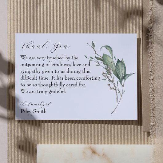 Carte De Remerciements Photo commémorative de la branche de l'aquarelle