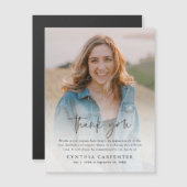 Carte de remerciements photo commémorative funérai (Devant / Derrière)