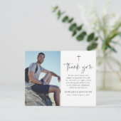 Carte De Remerciements Photo commémorative funéraire simple minimale (Debout devant)