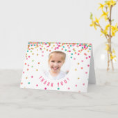 Carte de remerciements photo | Confetti d'annivers (Fleur jaune)