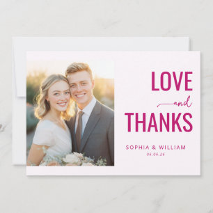 Carte De Remerciements Photo Contemporain Magenta Joyeux