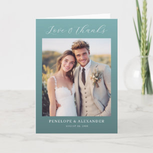 Carte De Remerciements Photo Contemporain Turquoise Chaud