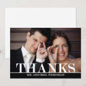 Carte de remerciements photo couleur gras modifiab (Devant / Derrière)