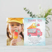 Carte De Remerciements Photo Crème de glace Anniversaire (Debout devant)