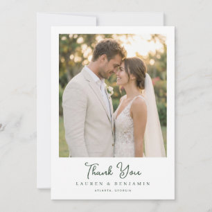 Carte De Remerciements Photo Crème Romantique