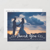 Carte de remerciements photo Cursive manuscrite Ma (Devant / Derrière)