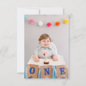 Carte De Remerciements Photo Cute Highland Cow 1er anniversaire (Dos)