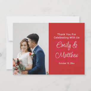 Carte De Remerciements Photo d'amour de couple de mariage chinois nœud do