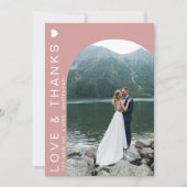 Carte De Remerciements Photo d'amour moderne Collage rose vif (Devant)