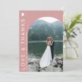 Carte De Remerciements Photo d'amour moderne Collage rose vif (Debout devant)