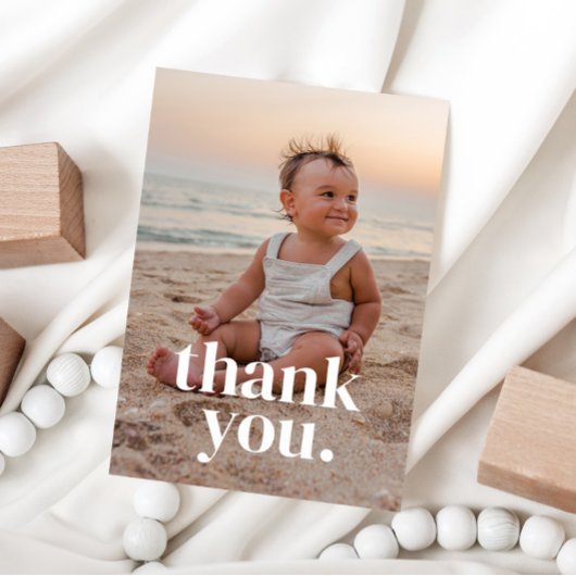 Carte De Remerciements Photo d'anniversaire 1 an - un