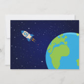 Carte De Remerciements Photo d'anniversaire Astronaute Bleu Espace (Dos)