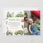 Carte De Remerciements Photo d'anniversaire camion de construction pellet (Devant)