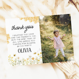 Carte De Remerciements Photo d'anniversaire d'abeille