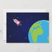 Carte De Remerciements Photo d'anniversaire d'astronaute rose dans l'espa (Dos)