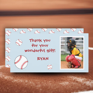 Carte De Remerciements Photo d'anniversaire de baseball Baseball