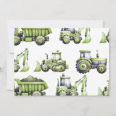 Carte De Remerciements Photo d'anniversaire de camion de construction Pel (Dos)