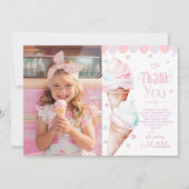 Carte de remerciements photo d'anniversaire de crè (Devant)