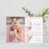 Carte de remerciements photo d'anniversaire de crè (Debout devant)