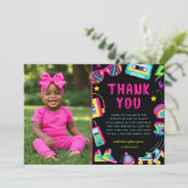 Carte De Remerciements Photo d'anniversaire de filles sur le thème des an (Debout devant)