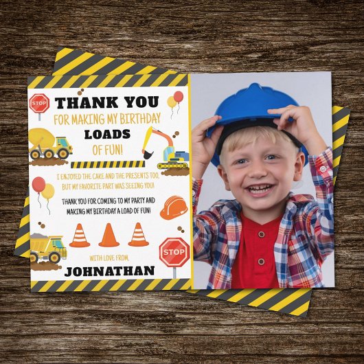 Carte De Remerciements Photo d'anniversaire de la construction