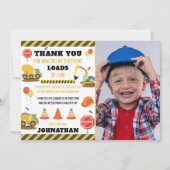 Carte De Remerciements Photo d'anniversaire de la construction (Devant)