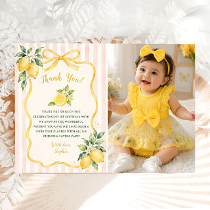 Carte De Remerciements Photo d'anniversaire de notre petit amour jaune mo
