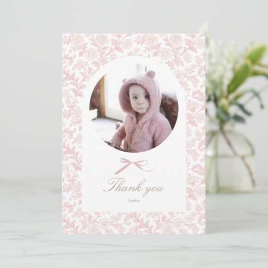 Carte De Remerciements Photo d'anniversaire de Some Bunny (Debout devant)