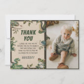 Carte De Remerciements Photo d'anniversaire d'enfants reptiles (Devant)