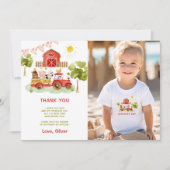 Carte de remerciements photo d'anniversaire des an (Devant)