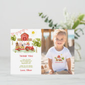 Carte de remerciements photo d'anniversaire des an (Debout devant)