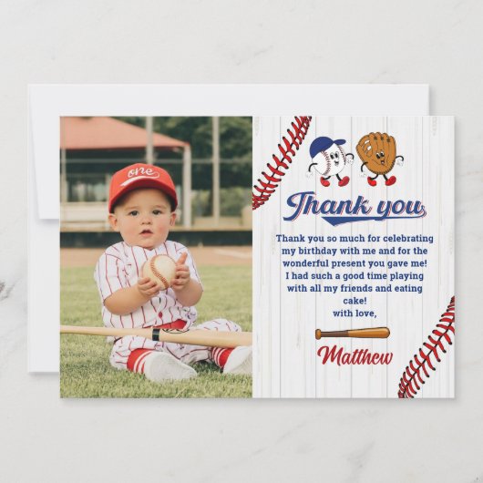 Carte de remerciements photo d'anniversaire du gar (Devant)