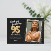 Carte De Remerciements Photo d'anniversaire moderne 95e adulte (Debout devant)
