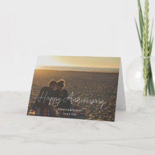 Carte De Remerciements Photo d'anniversaire personnalisé avec texte moder