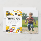 Carte De Remerciements Photo d'anniversaire pour enfants avec camion de c (Devant)