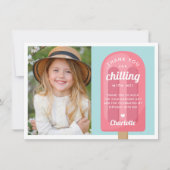 Carte De Remerciements Photo d'anniversaire pour enfants avec Popsicle d' (Devant)