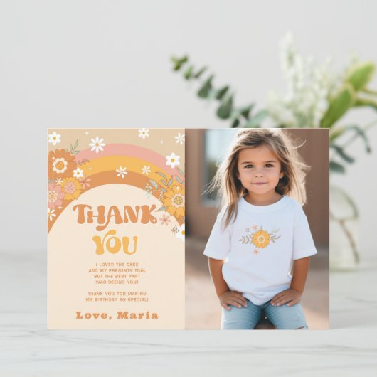 Carte de remerciements photo d'anniversaire super (Debout devant)