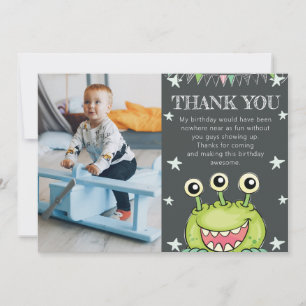 Carte De Remerciements Photo d'anniversaire sur le thème des monstres