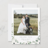 Carte de remerciements photo d'aquarelle botanique (Devant)