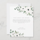 Carte de remerciements photo d'aquarelle botanique (Dos)