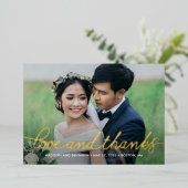 Carte de remerciements photo Darling Script REAL F (Debout devant)